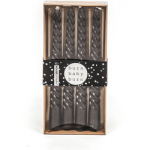 Housevitamin® HV Set van 4 gedraaide kaarsen / Zwart 20cm